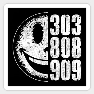 303 808 909 Smiley Face Magnet